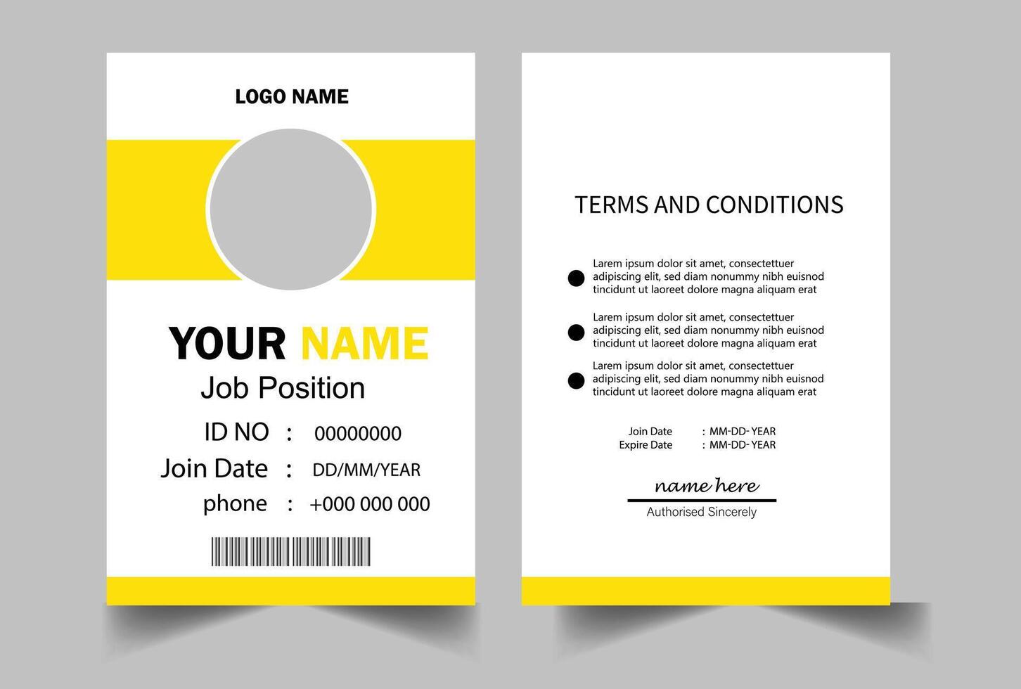 Simple Id card Template Design vector