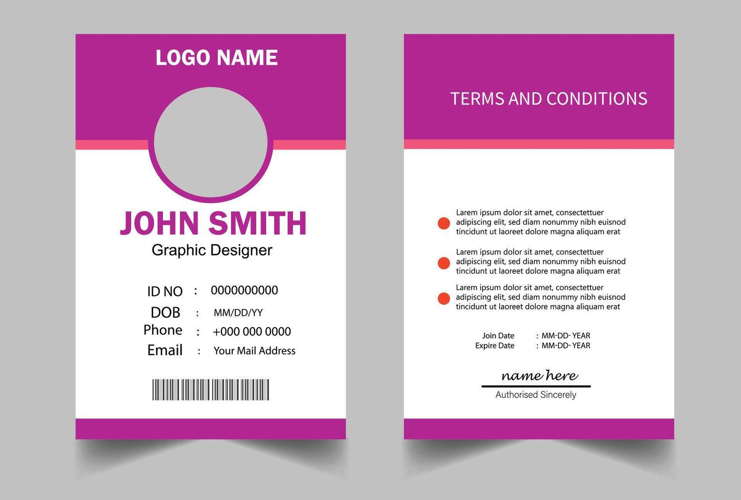 ID Card Design Template vector