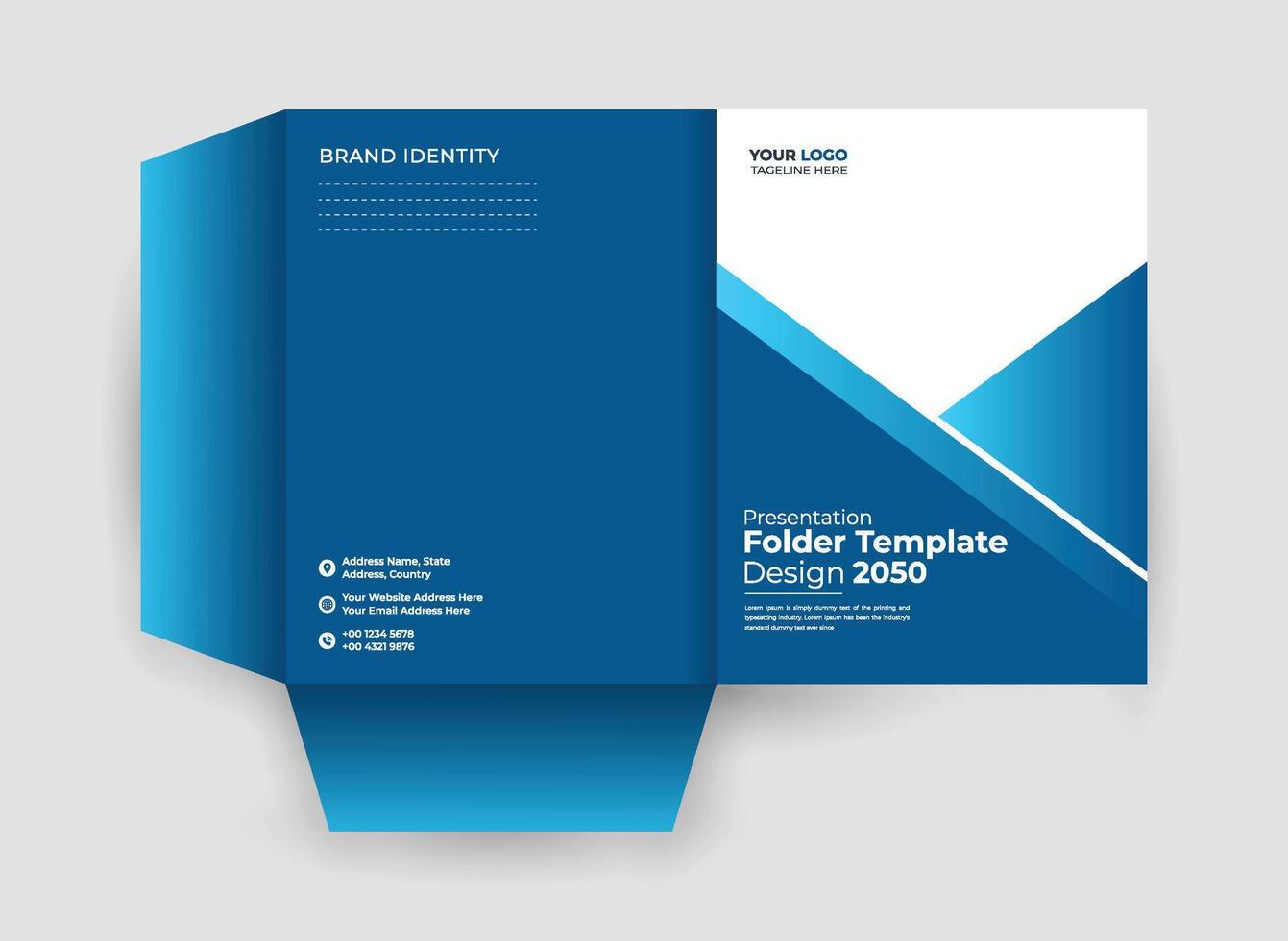 Medical folder design template for print. vector