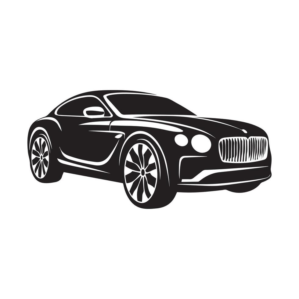 Car icon silhouette illustration on a white background. vector