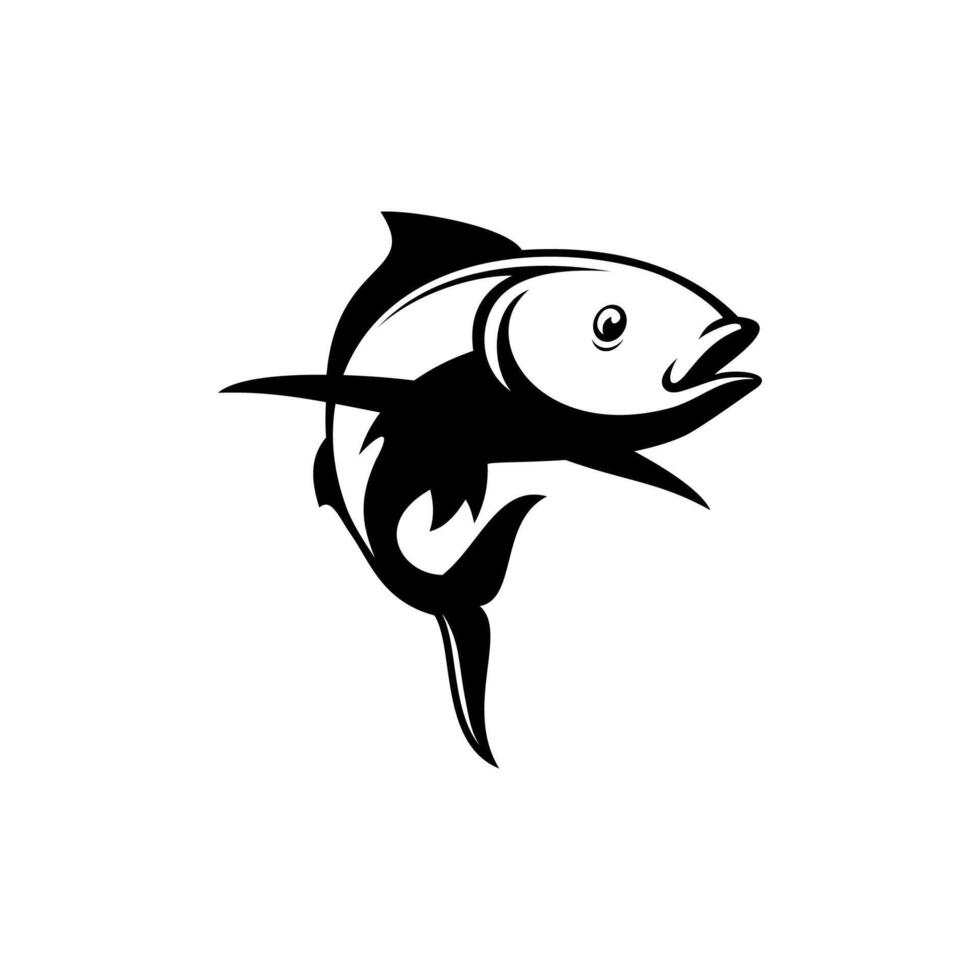 Salmon is jumping vector