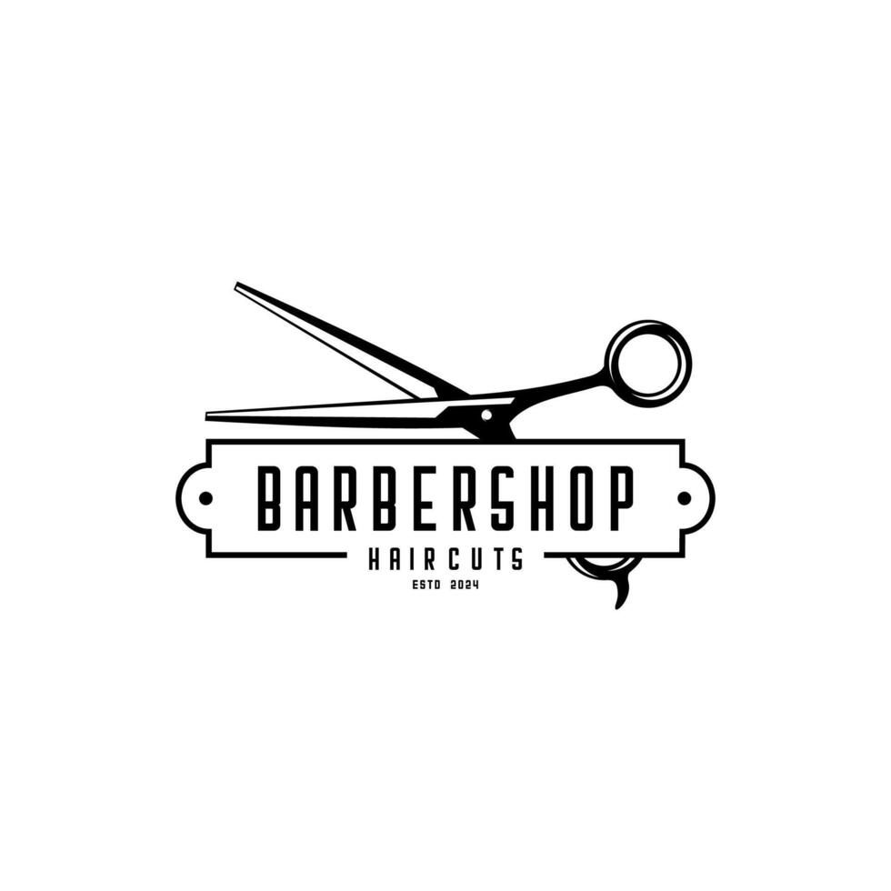 Scissor barbershop logo vector