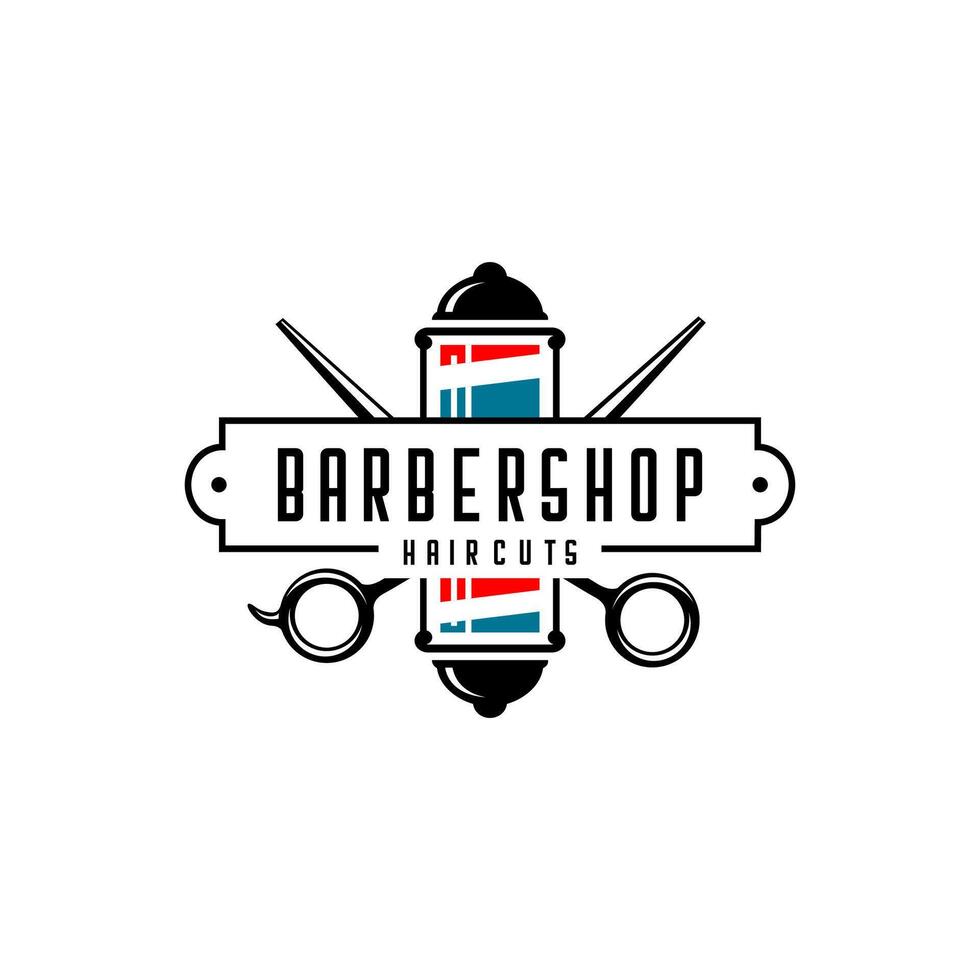 Barbershop logo simple design vector