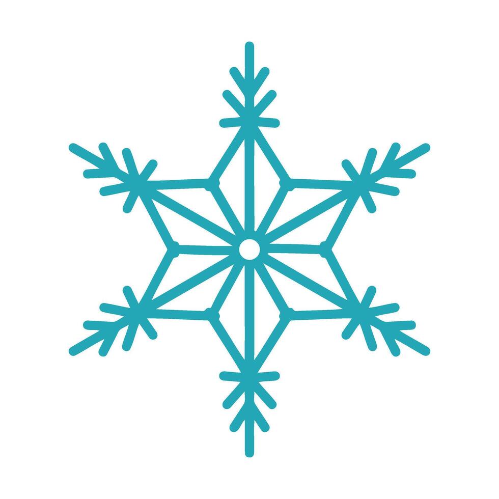 Unique snowflake, detailed illustration. Graphic outline doodle drawing. Christmas and New Year symbol. Unique snowflake silhouette icon for frosty winter designs and decoration. vector