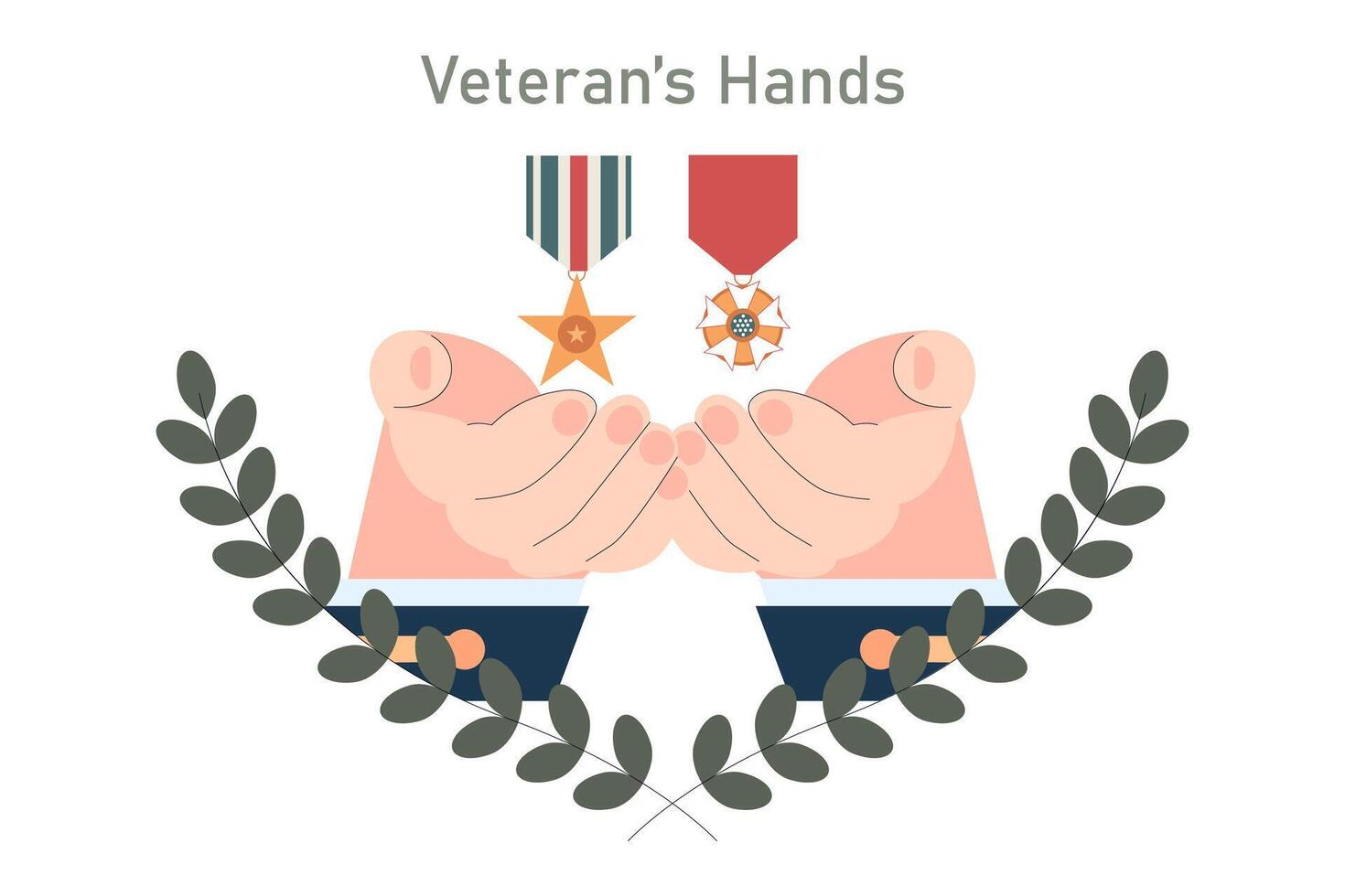 Salute to the Veteran. Flat Illustration vector