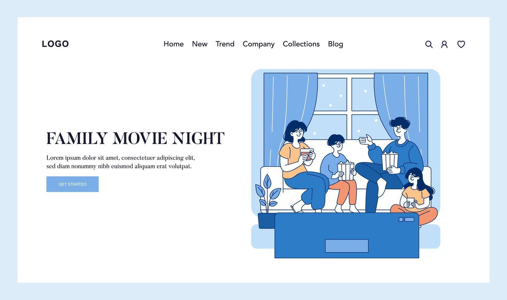 Middle Class Family. Flat Illustration vector