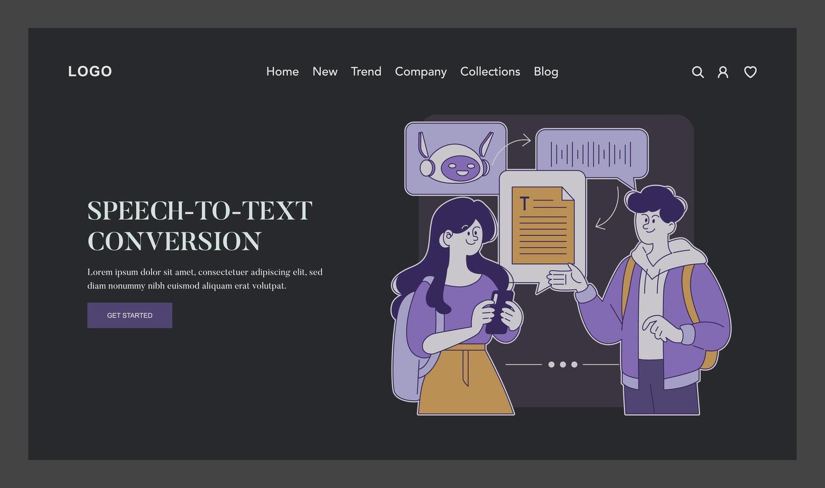 AI To Help Disabled People. Flat Illustration vector