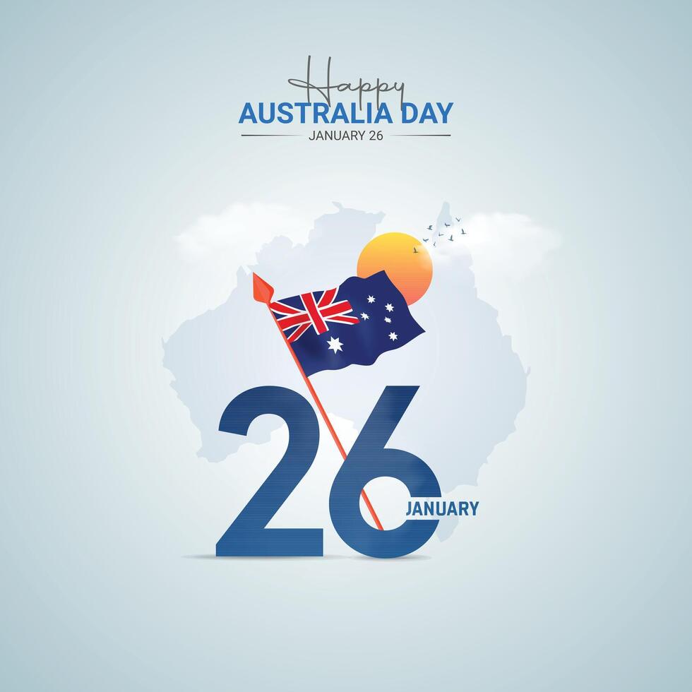 Happy Australia Day. Australia day creative design for social media post. Australia day ads design. 3D Illustration vector