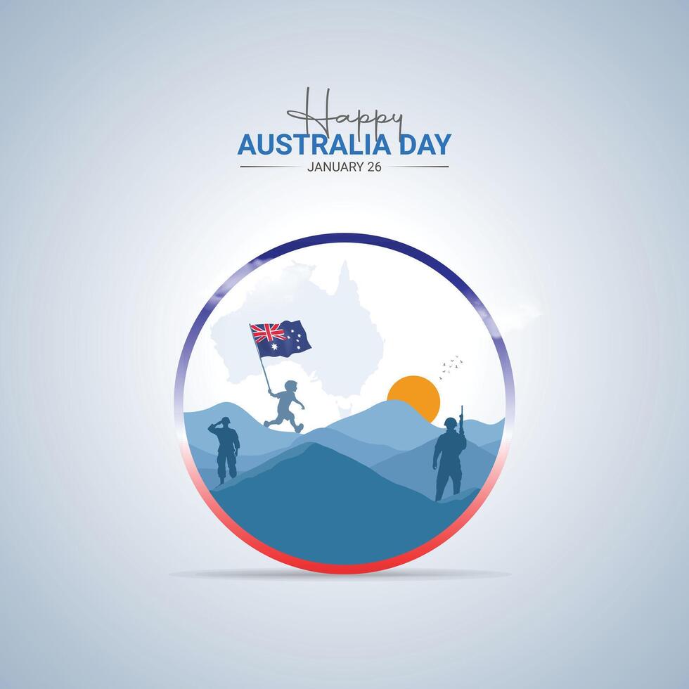 Happy Australia Day Creative Design, illustration. vector