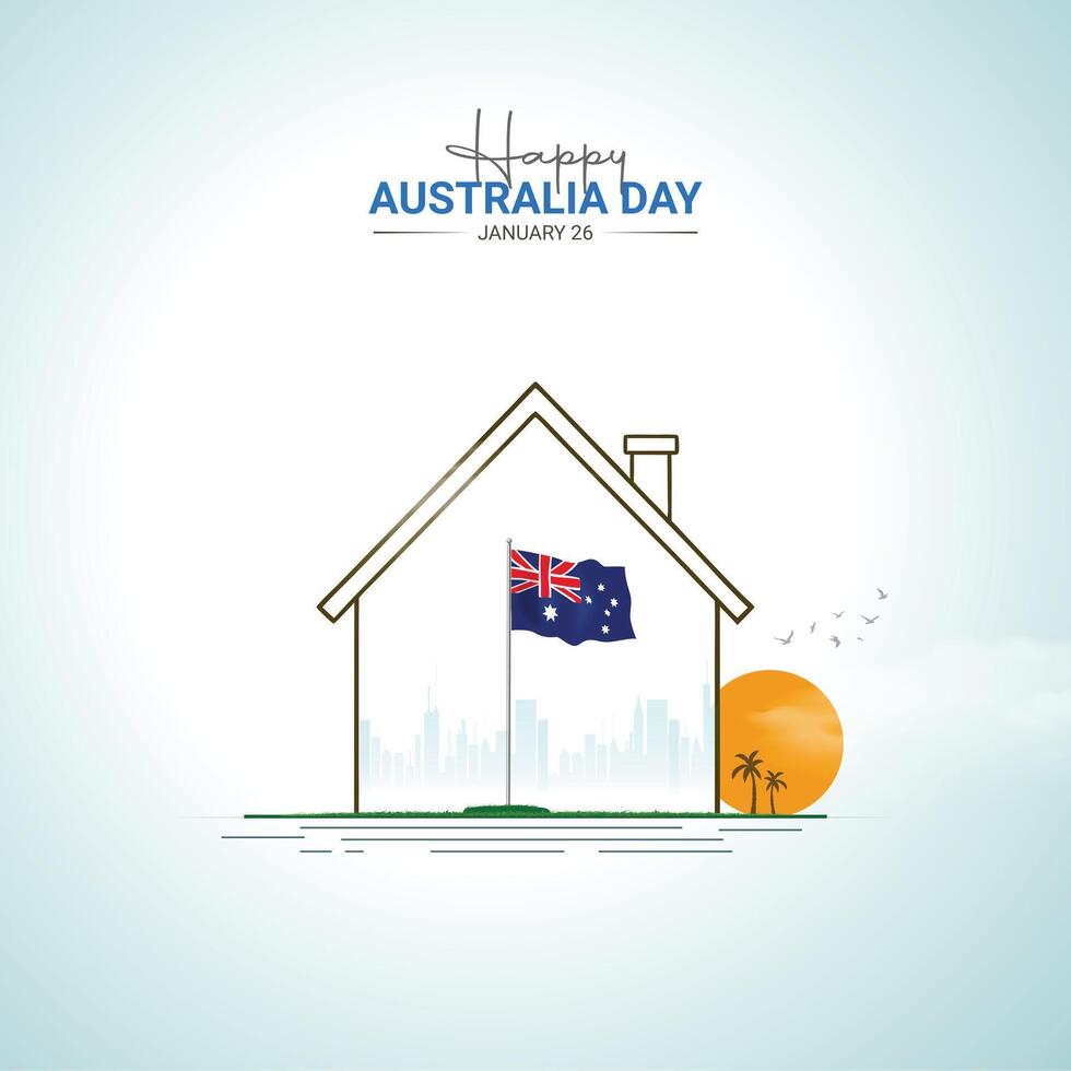 Happy Australia Day. Australia Day Poster, , 3d, illustration, 26 January vector