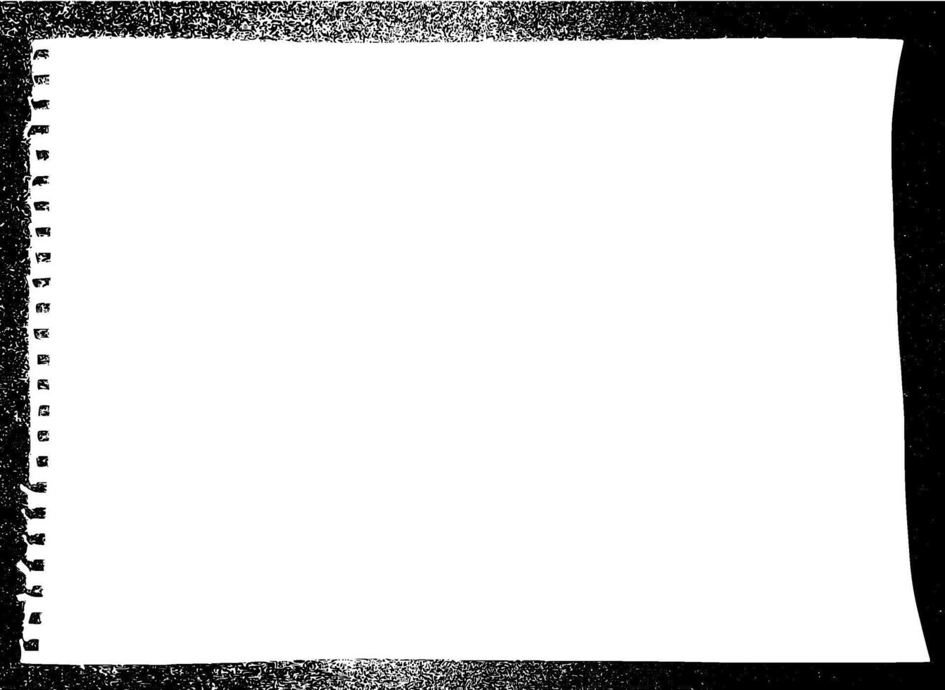 Retro paper background with black frame and grainy noise and grit texture. Black and white distressed overlay. illustration isolated vector
