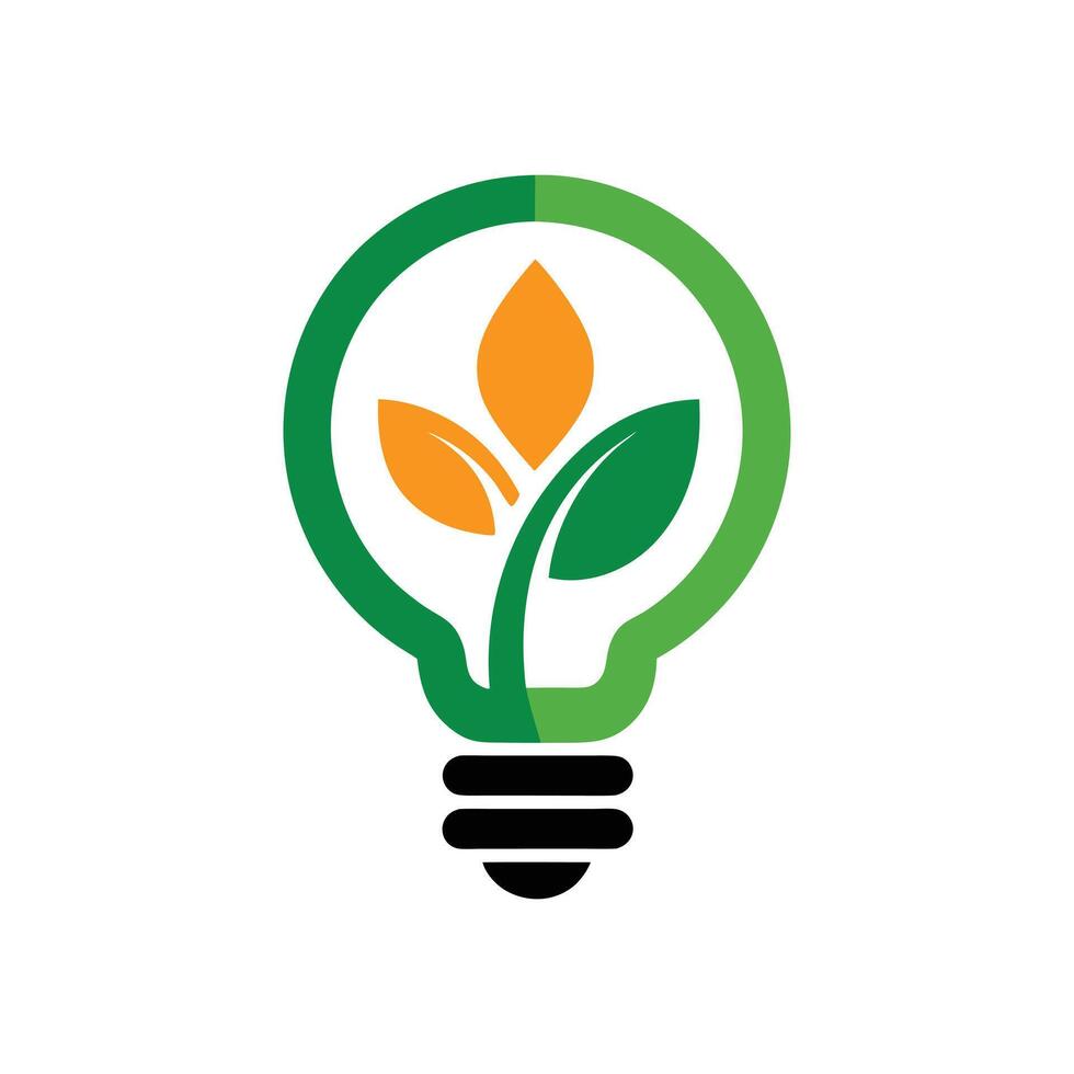 Clean Energy Logo Design - Symbolizing Nature with Bulb and Leaf vector