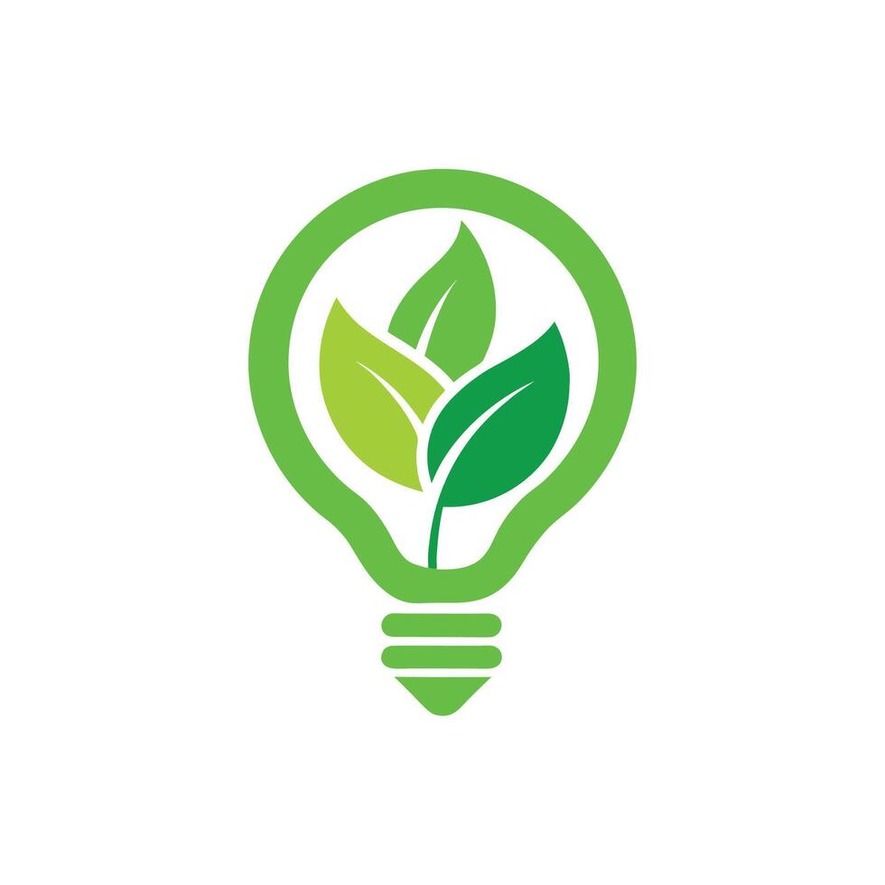 Modern Eco Logo - Electric Bulb Meets Leaf for a Greener Tomorrow vector