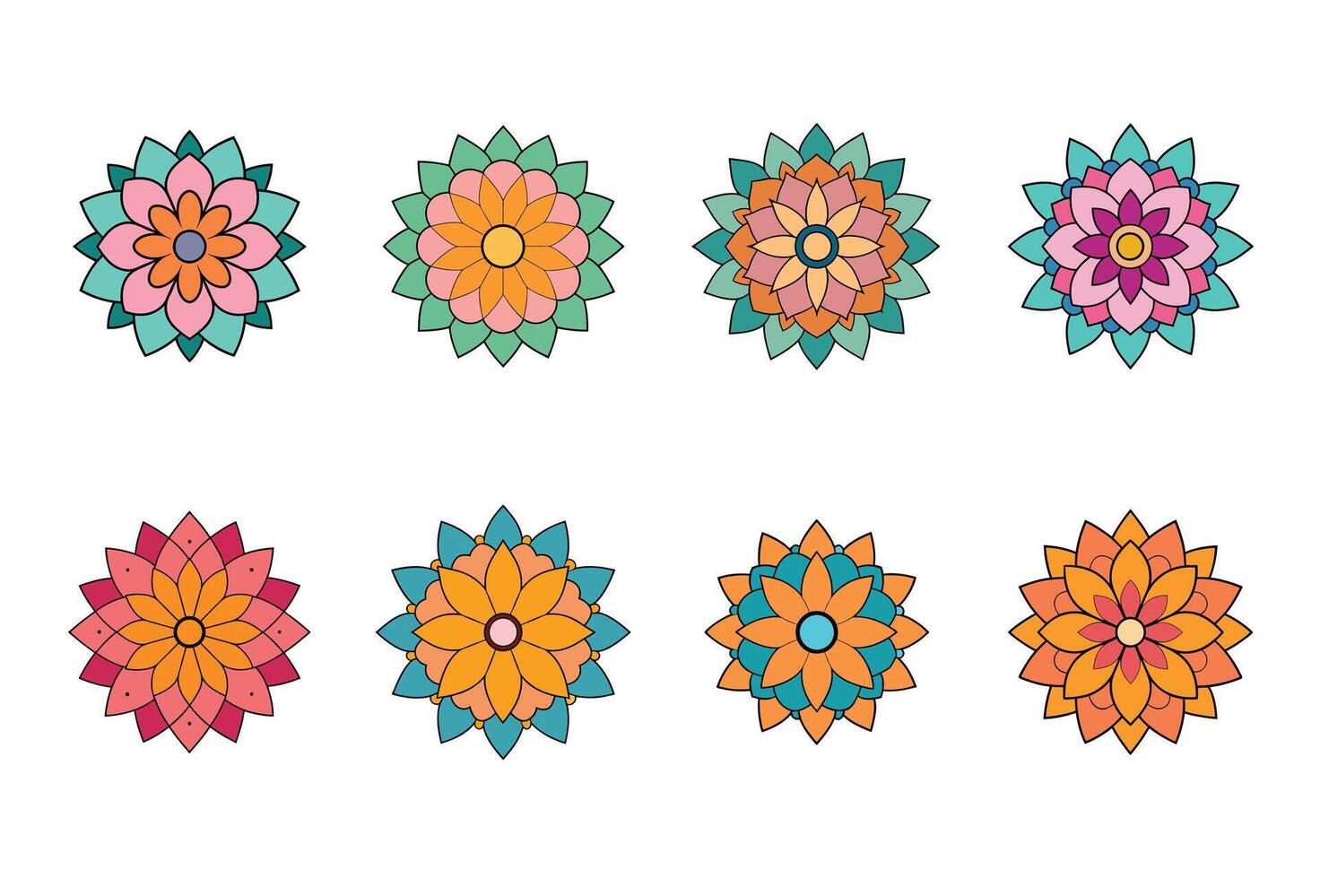 Bundle of Traditional Mandala Designs Intricate Patterns for Art and Decor vector