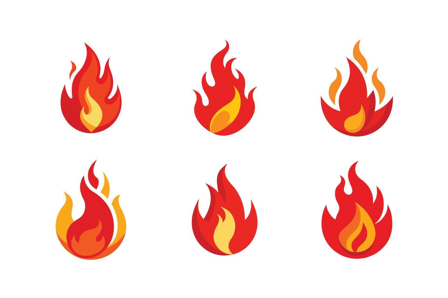 Flat Icon of Red Hot Flame for Heat and Fire Theme vector