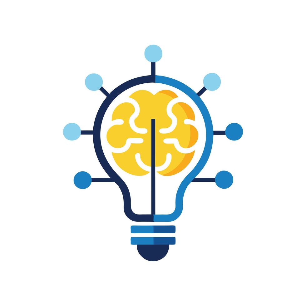 Mindful Innovation Logo - Unique Bulb and Brain Combo vector