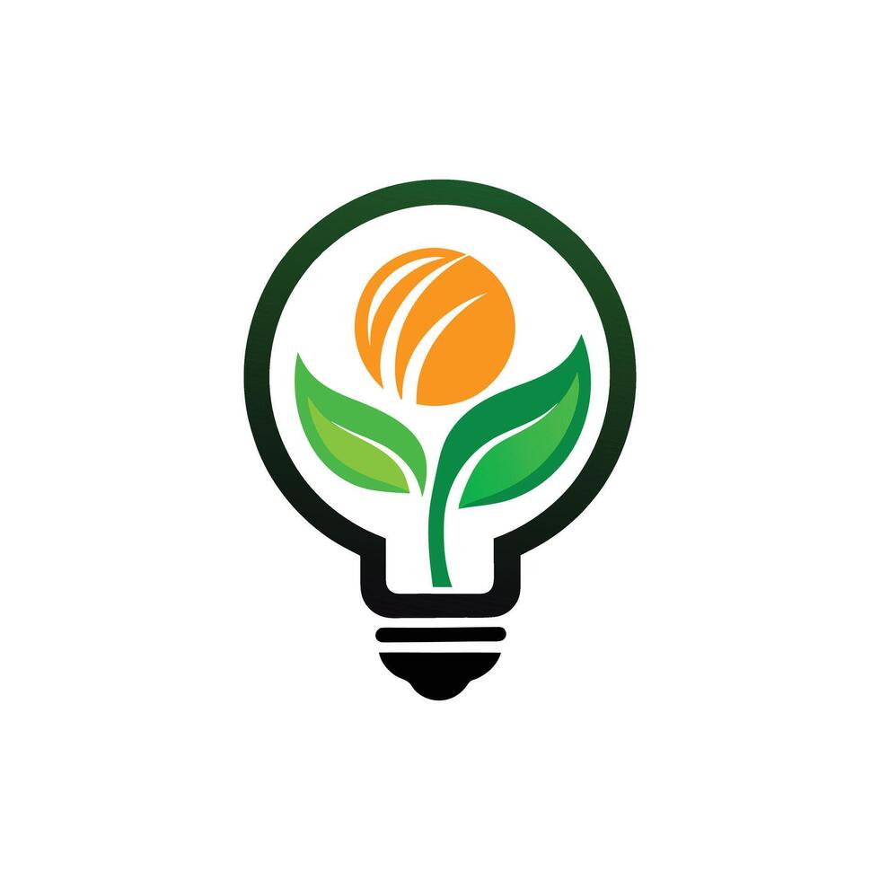 Sustainable Energy Logo Design - Elegant Bulb and Leaf Combination vector