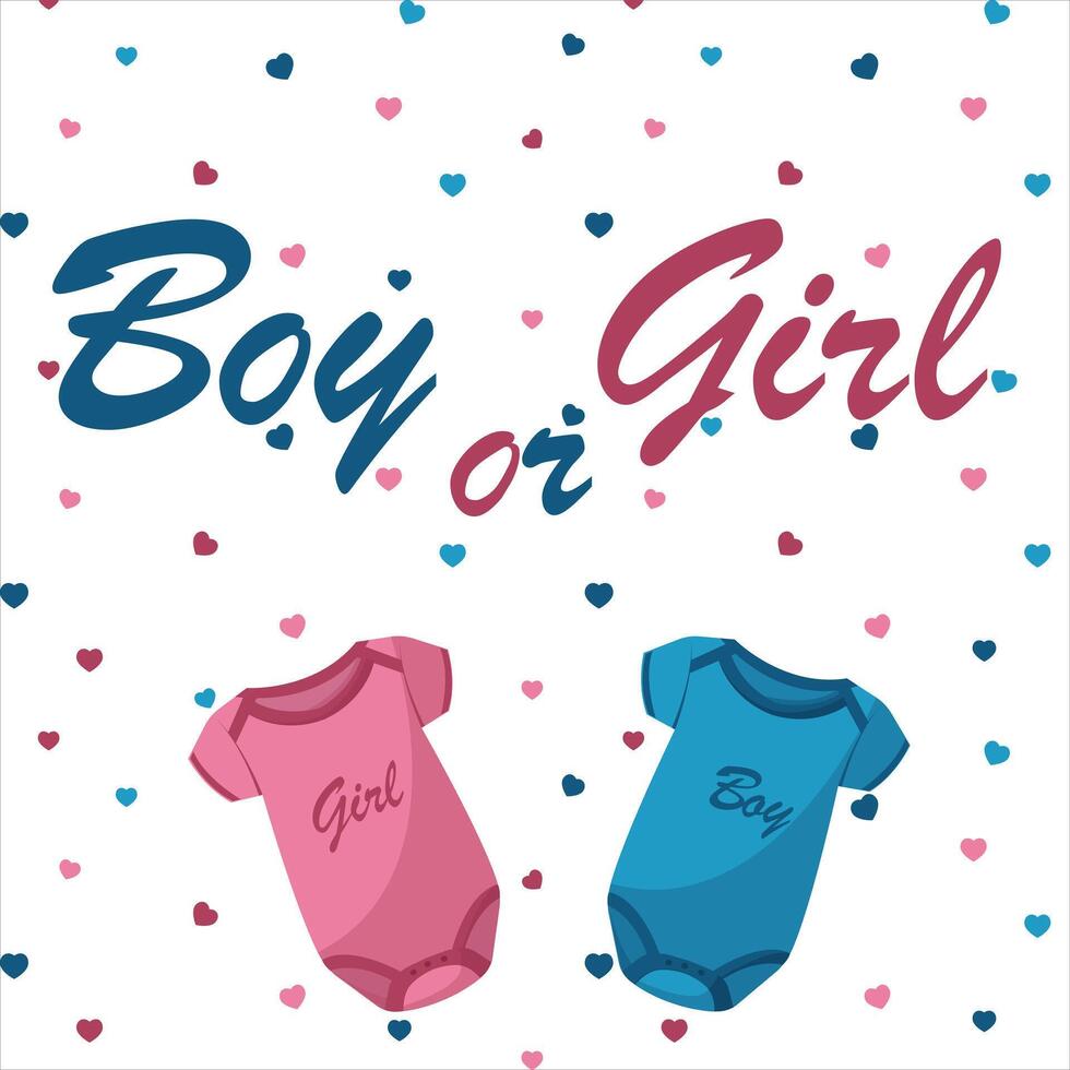 Baby body girl baby boy gender reveal. Gender party. Birthday, holiday, congratulations, concept of invitation. illustration for banner, postcard vector