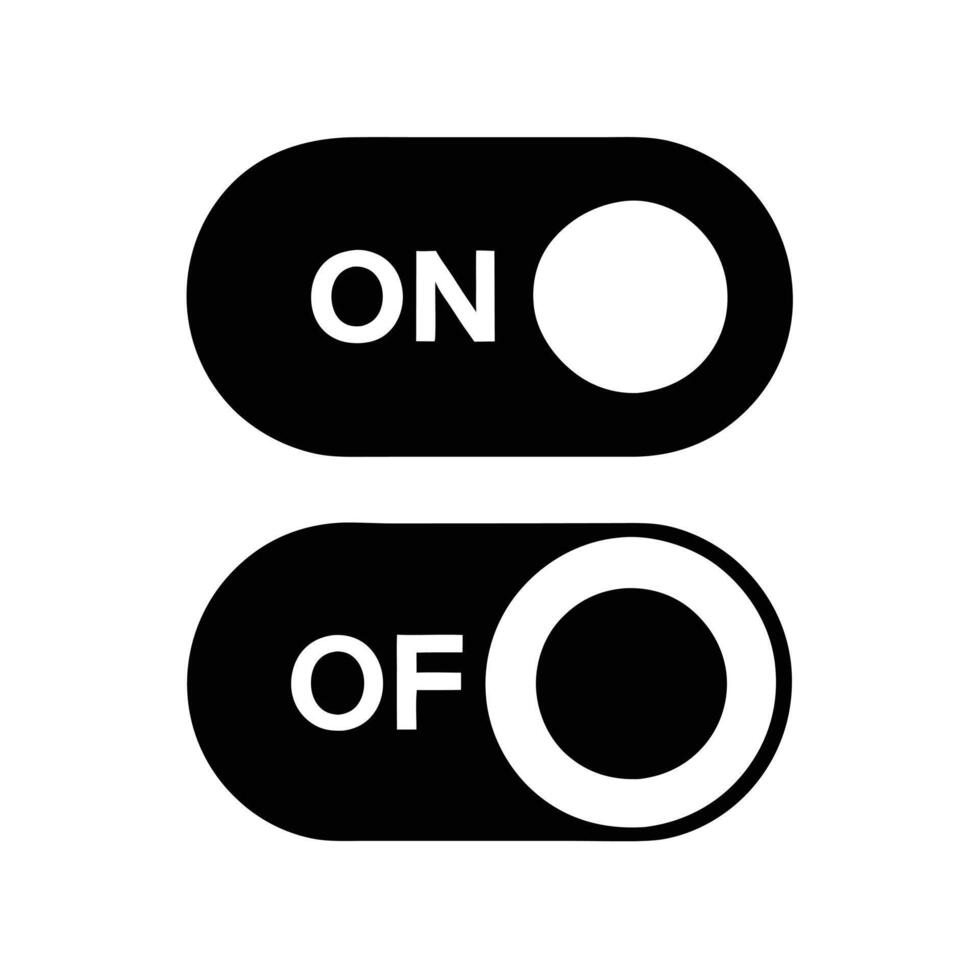 Two black and white on and off switches on a white background vector