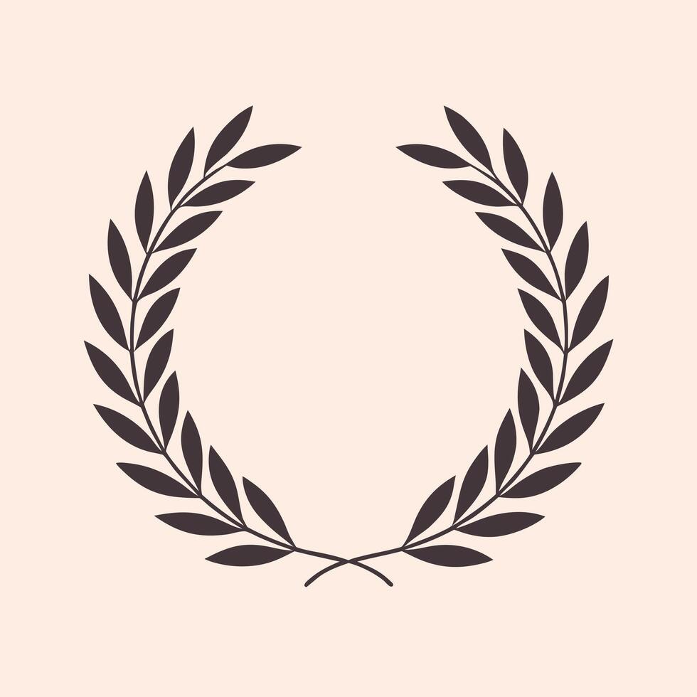 A laurel wreath on a light pink background vector