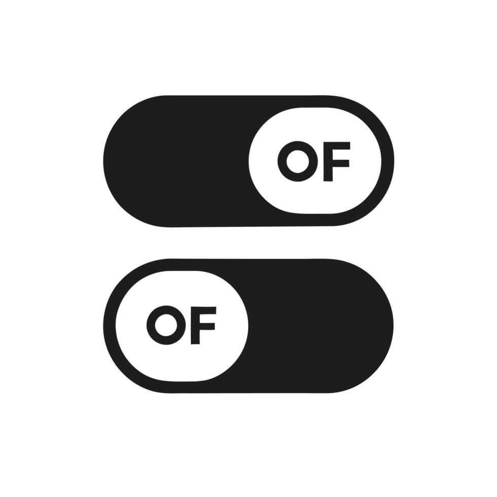 Two black and white buttons with the word off on them vector
