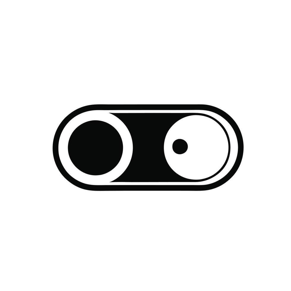 A black and white image of a button vector
