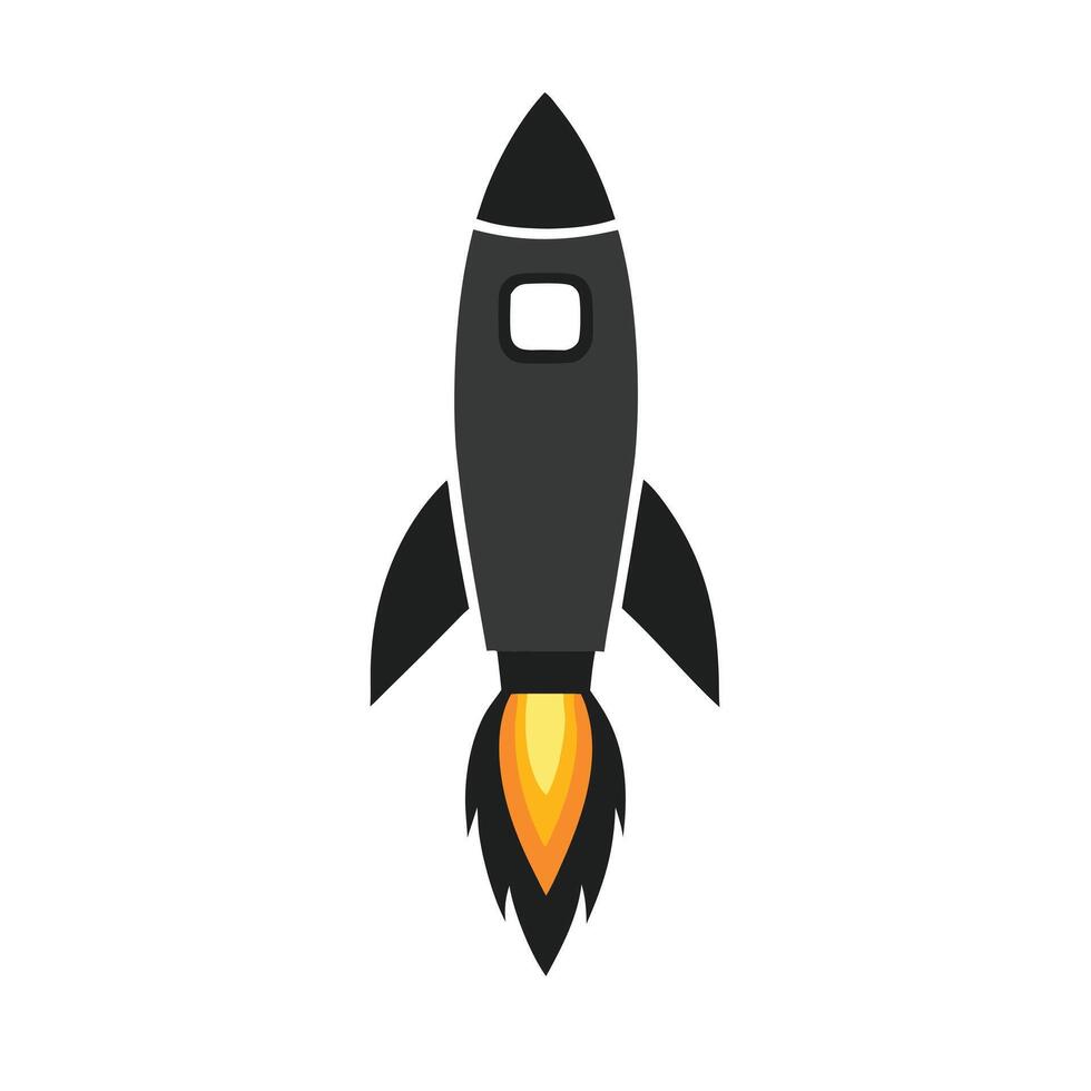 Rocket launch illustration flat design icon vector