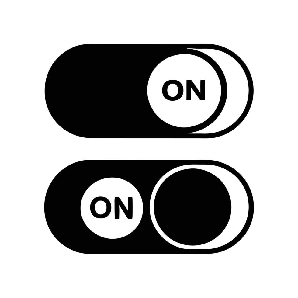 Two black and white on and off switches on a white background vector