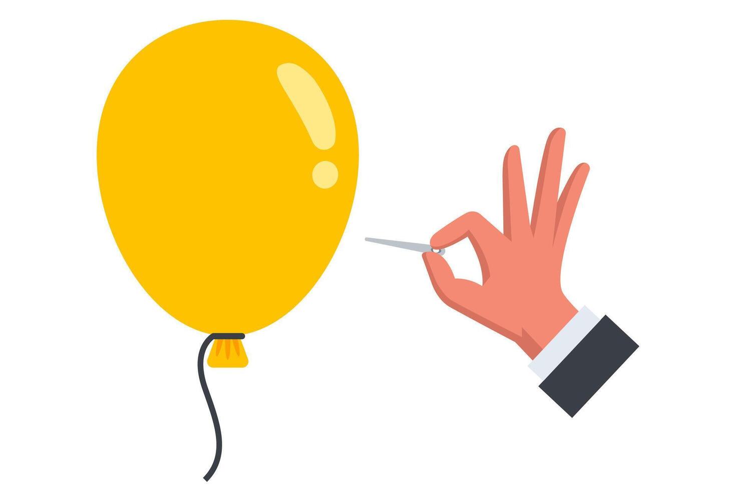 pop a balloon with a sharp needle. vector