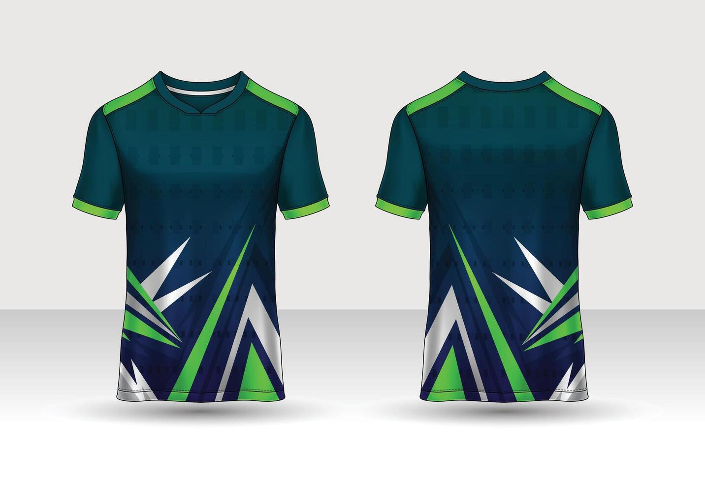 T-shirt sport design template. Abstract pattern v neck Football jersey concept with front and back vector