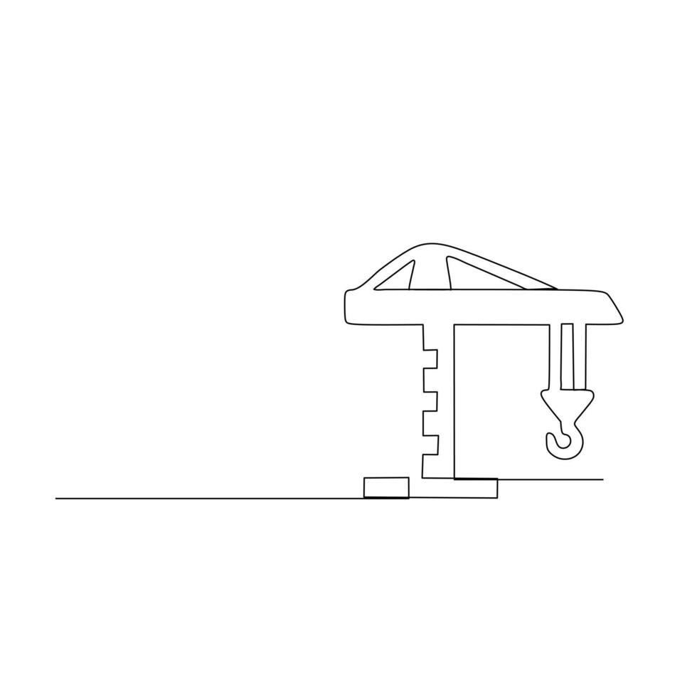 A line drawing of a crane on a white background vector