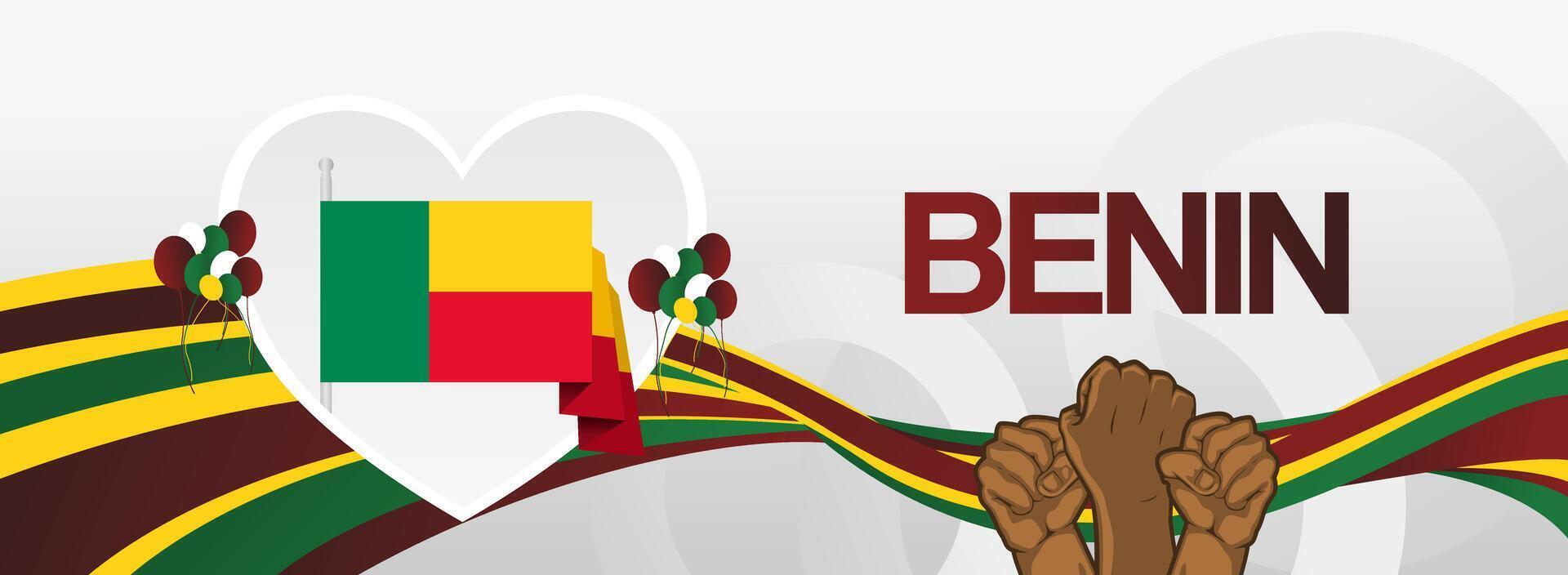 Honor Benin Independence Day with breathtaking abstract designs. This template is suitable for greeting cards, posters, and presentations that reflect national pride. vector