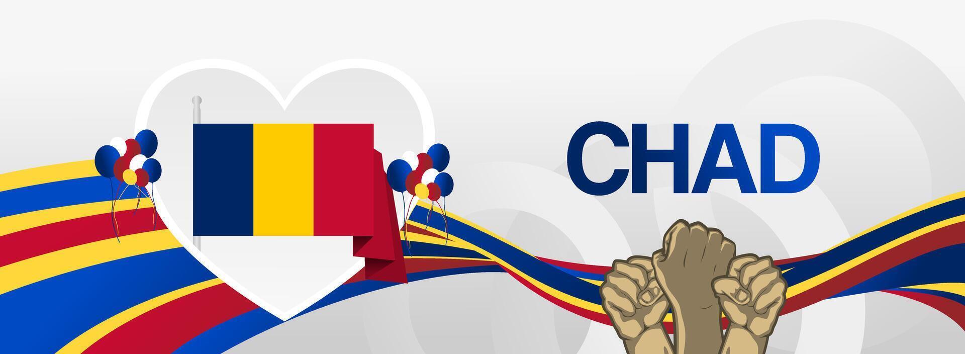 Unique abstract backgrounds celebrating Chad national pride. Perfect for greeting cards and posters, embracing the essence of Independence Day. vector