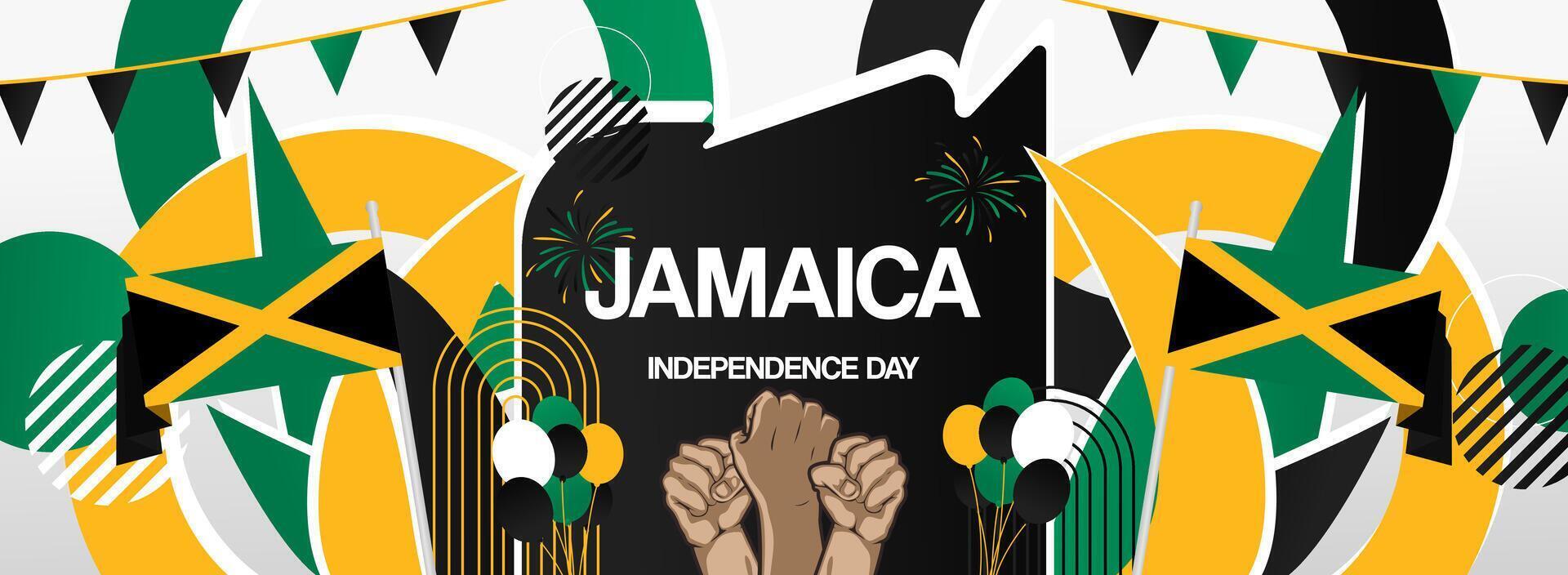 Unique abstract art designs for Jamaica's national celebrations. Ideal for sporting events, invitations, and stunning billboard displays. vector