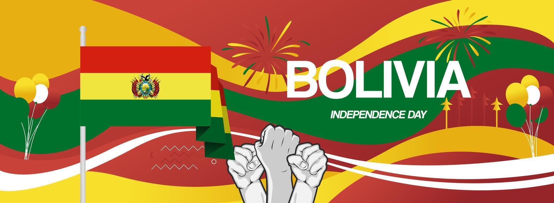 Stunning banner designs celebrating Bolivia's Independence Day. Make your festivities memorable with custom and festive creations. vector