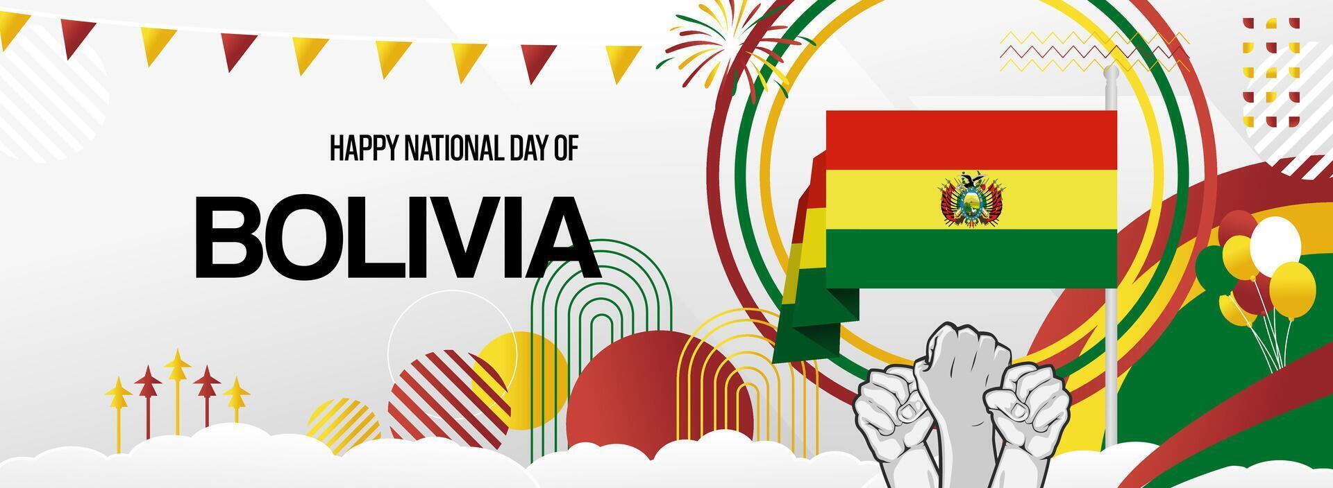 Unique banner designs for Bolivia Independence Day. Emphasizes patriotic themes and stunning visuals to enhance your celebrations. vector
