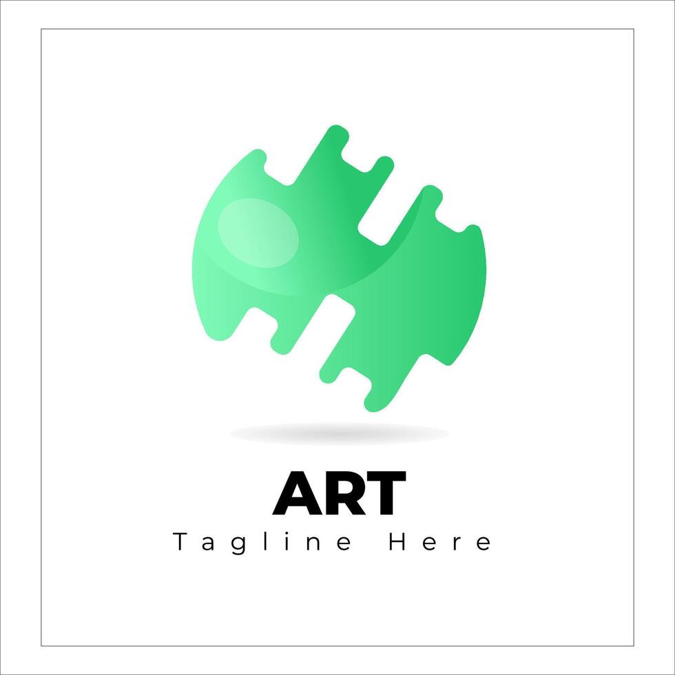 Logo design abstract art in green gradation color vector