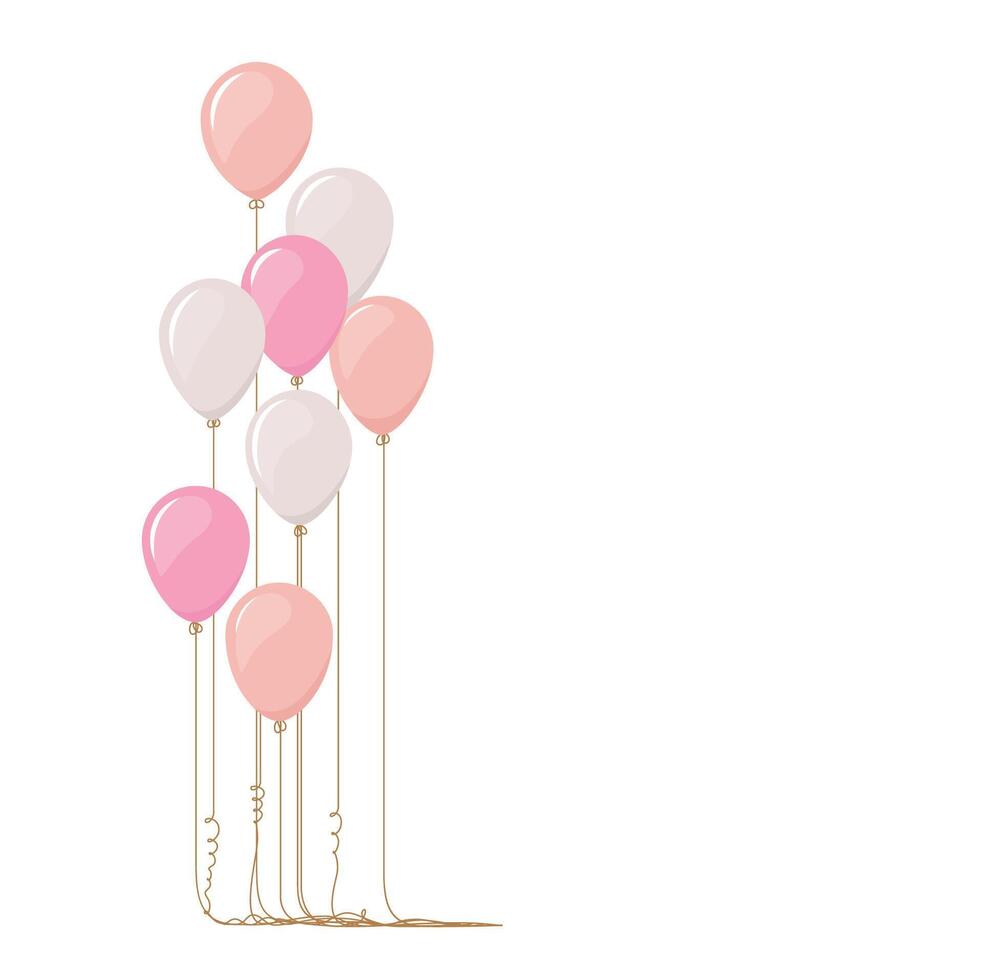 Illustration of pink balloons for the holiday vector
