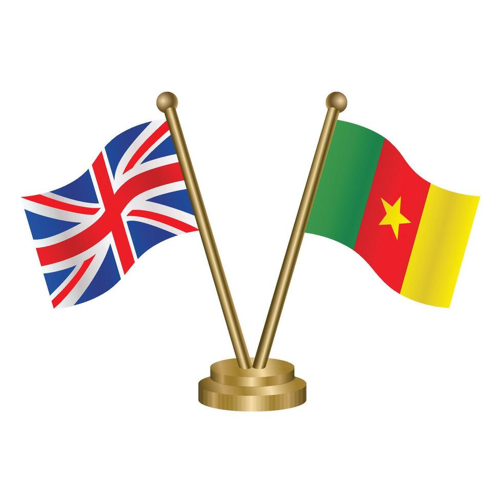 unido Reino y Camerún mesa bandera. ilustración vector