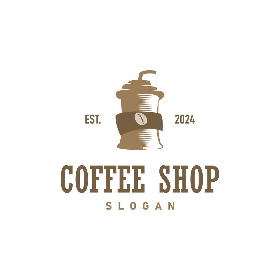 logo coffee bean drink simple vector