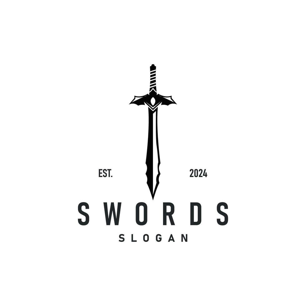 Sword Logo Retro Vintage Design vector