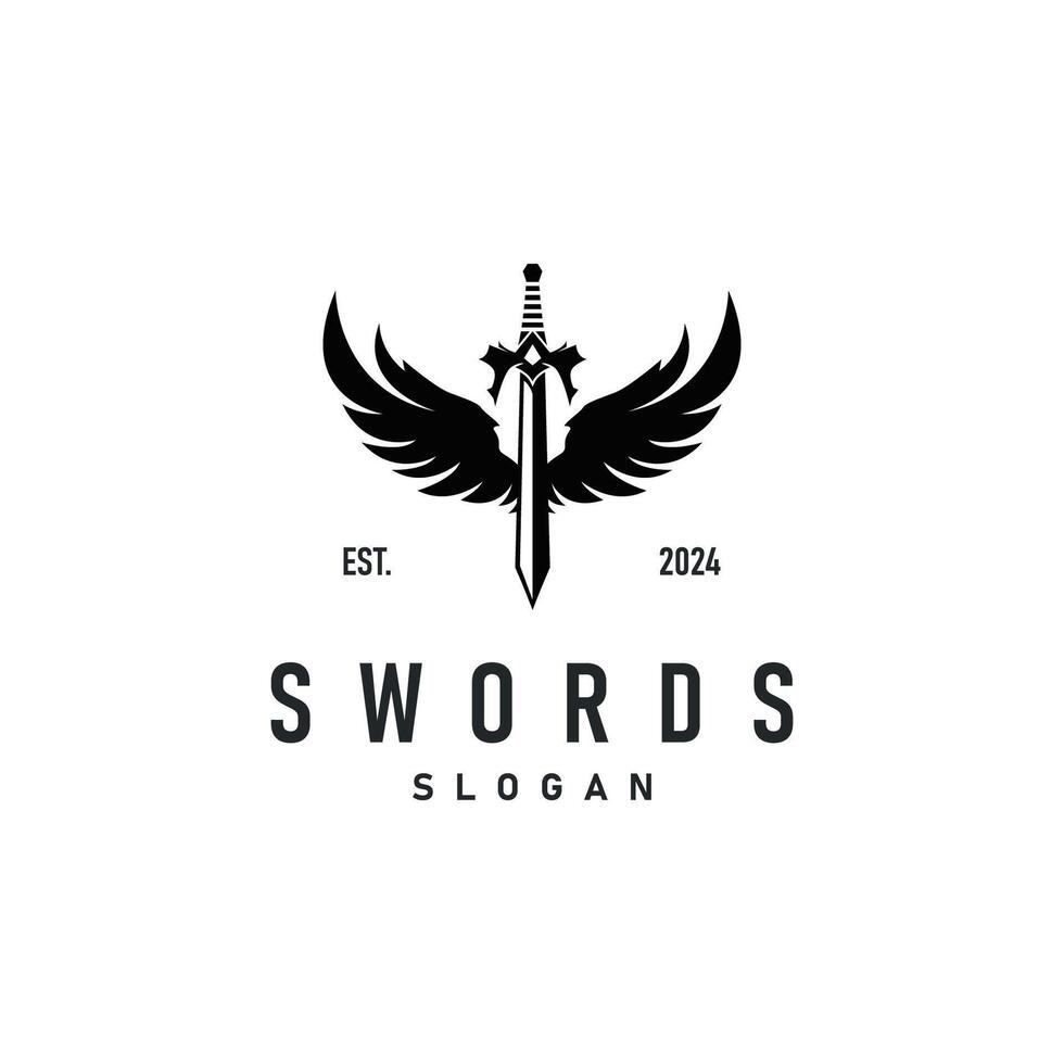 Sword Logo Typography Design vector