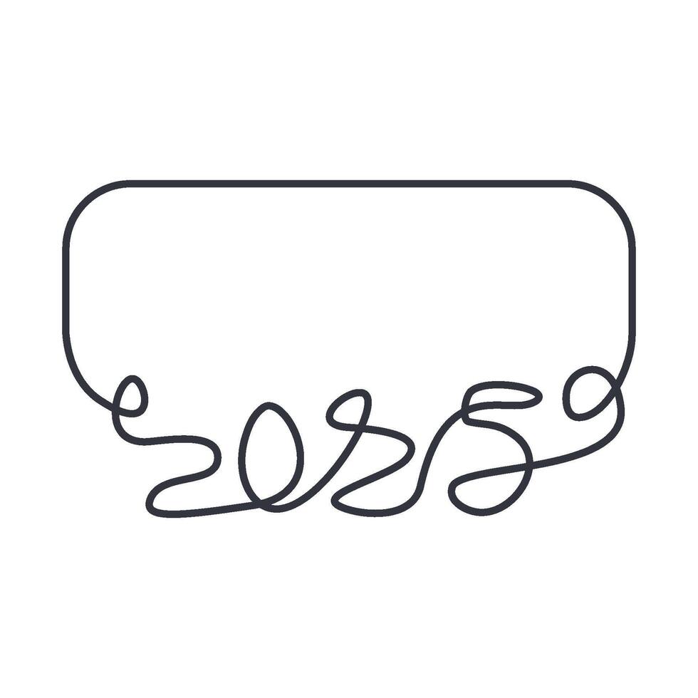 New Year 2025 Line Template Icon vector