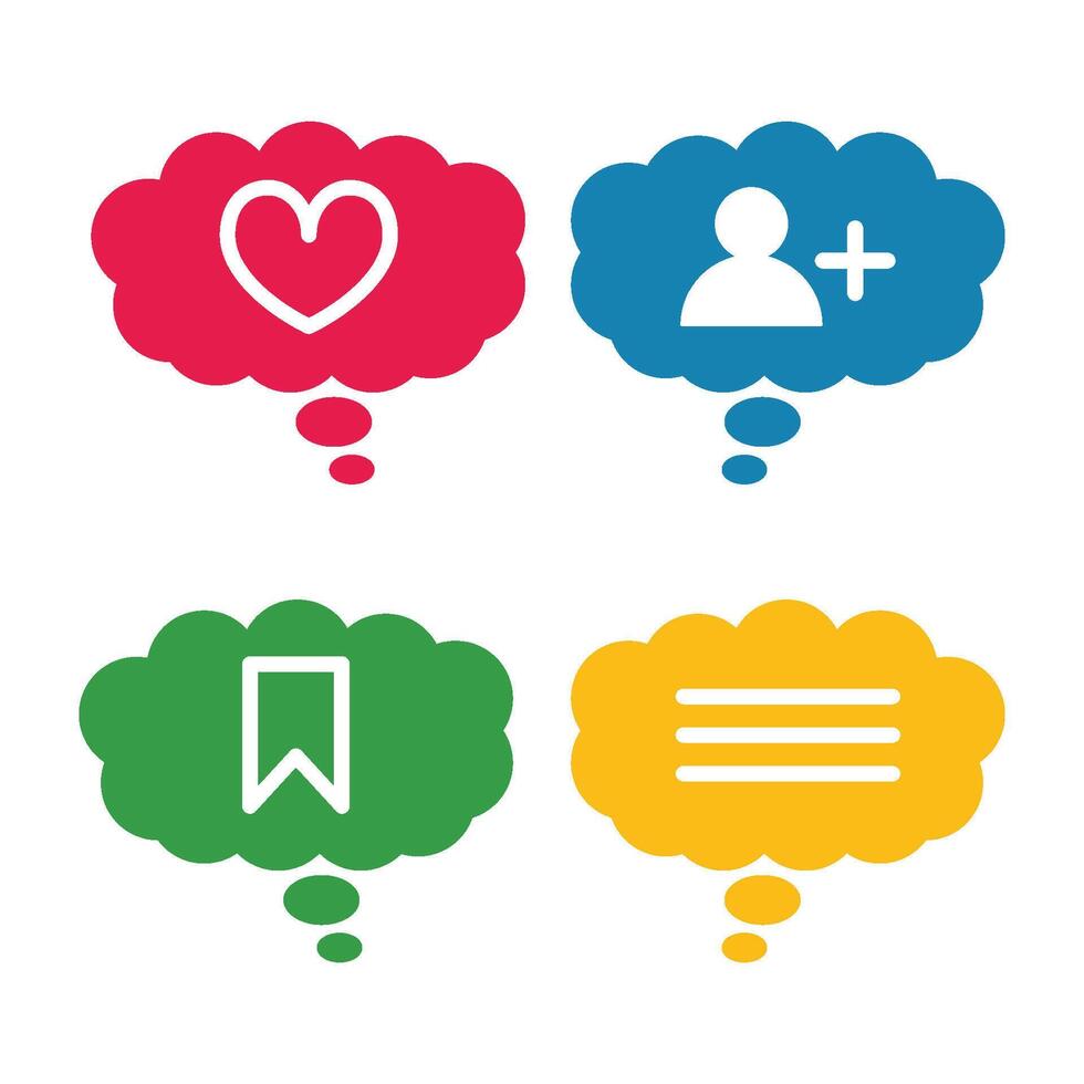 Bubble Chat Icon Love, Add, Save and Dialog Template vector
