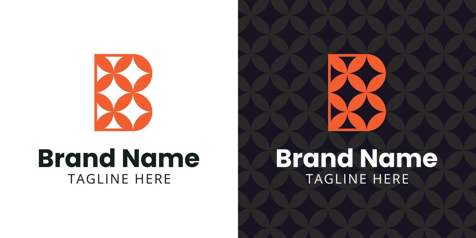 Initial B for Batik with a round leaf shape. Simple monogram logo for fashion brand inspirations. vector