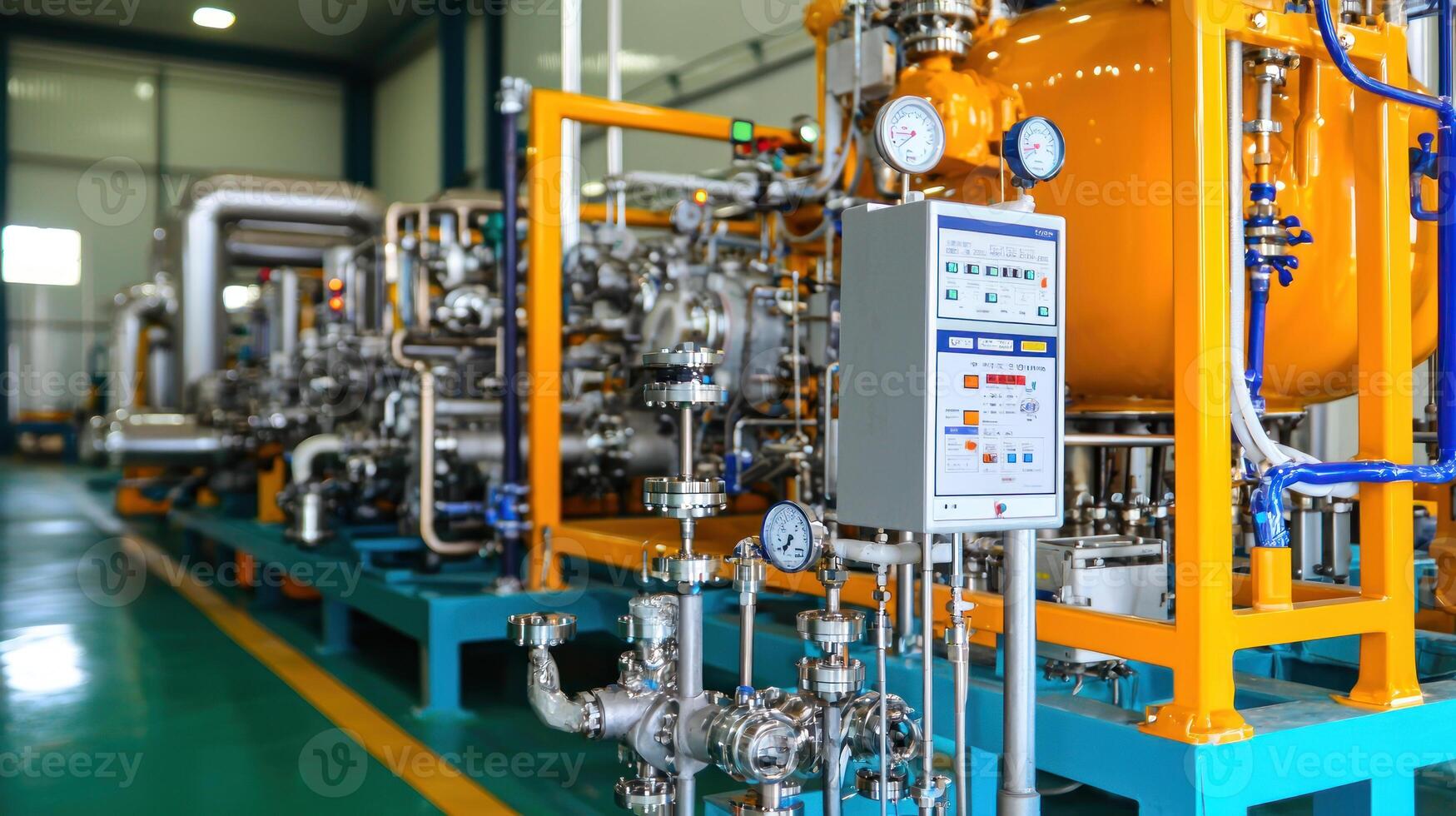 High tech machinery in clean fuel processing unit showcases advanced engineering photo