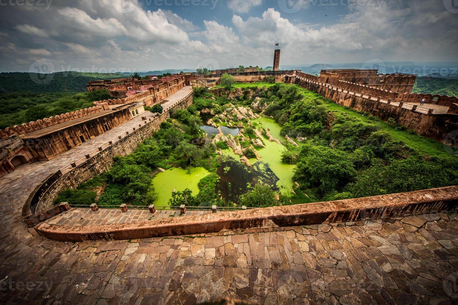 The view from the top of the fort at jaipur, india photo
