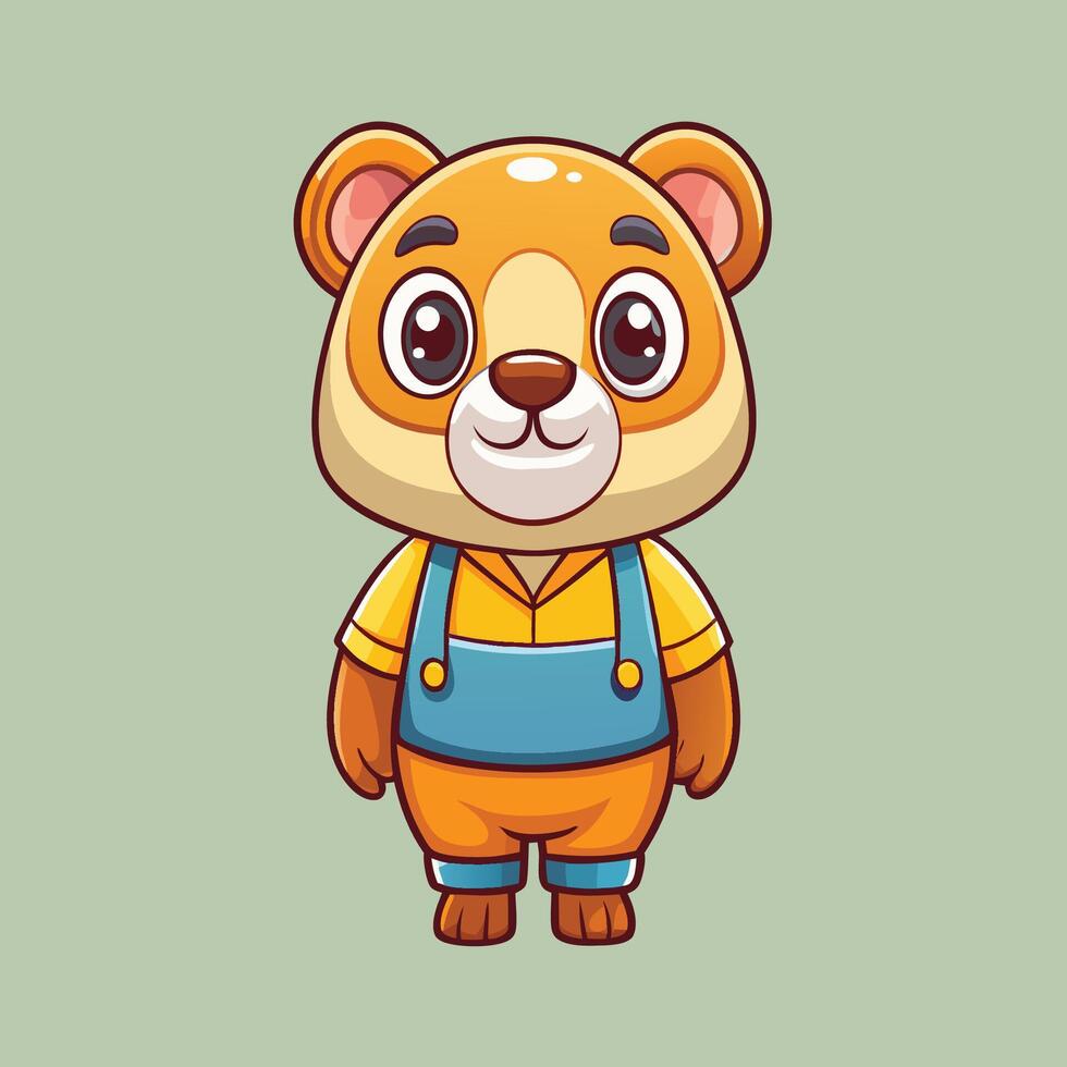 Adorable Bear Expressing Anger in Cartoon Form vector
