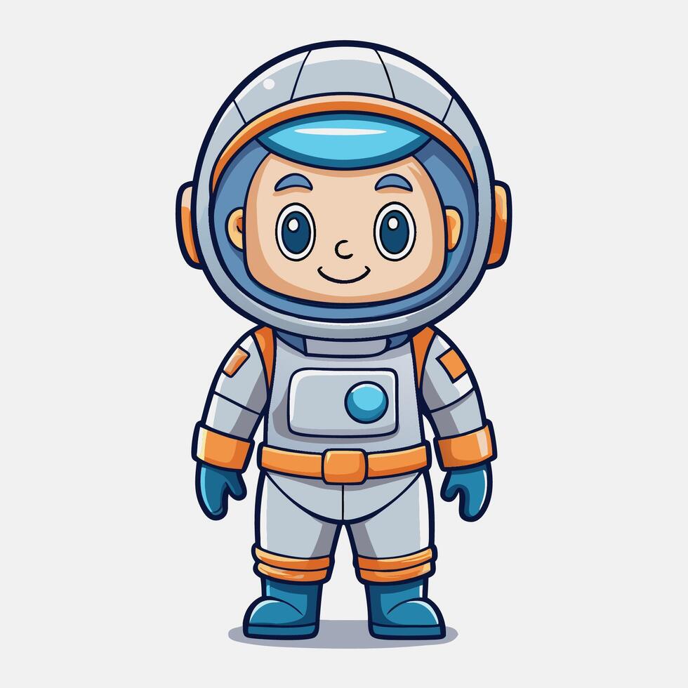 Adorable Cartoon Astronaut Adorned with a Pilot Hat Icon vector