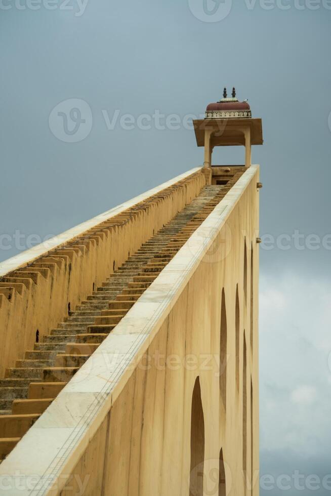 A long staircase with a dome on top photo